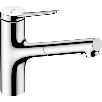 Кухонний змішувач hansgrohe Zesis M33 з висувною лійкою, 2 режими струменя, висота виливу 150 мм, поворот на 150, хром, 74800000