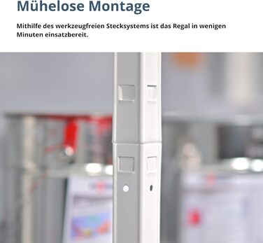 Система полиць SCHULTE з 2 x 4 полицями PowerMAX, вантажопідйомність 65 кг, 180x160x40 см (ВxШxГ), білий, полиця для зберігання, полиця для майстерні, полиця для підвалу, полиця для гаража, металева полиця