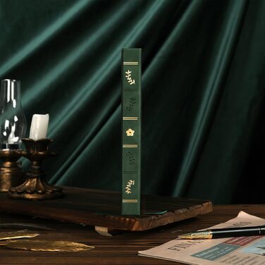 Блокнот TIEFOSSI Bullet Dotted, блокнот із точковою сіткою для жінок та чоловіків, тверда обкладинка зі штучної шкіри, щільний папір 160 г/м, 160 пронумерованих сторінок із золотими краями, 20,4 x 20,4 см, середньо-зелений