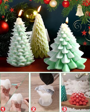 Набір із 3 форм для різдвяних ароматичних свічок своїми руками Zounin