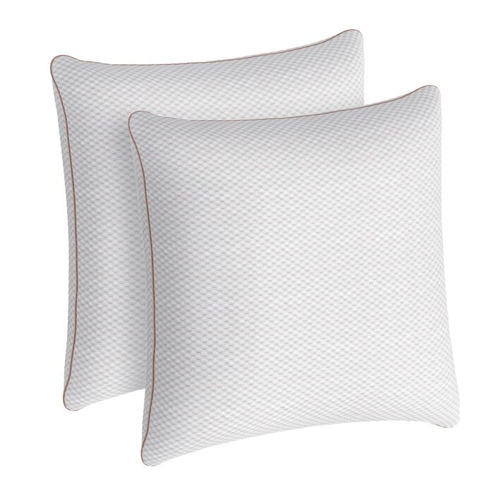 Подушка 80x80 см, комплект із 2 подушок зі знімним бамбуковим чохлом, м&39який наповнювач з мікрофібри, який можна прати, подушка для ліжка та декоративна подушка для дивана або ліжка