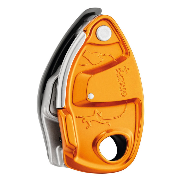 Страховка PETZL GRIGRI з блокуванням за допомогою ексцентрика та ручкою Anti-Panic, помаранчева