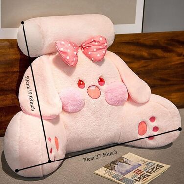 Самозігрівальна плюшева подушка для читання, 75 x 50 см, спинка ліжка з підлокітником, тепла подушка для зими, затишна м&39яка подушка для дітей, велика подушка для спини дивана, прикраса для автомобіля (рожева троянда)