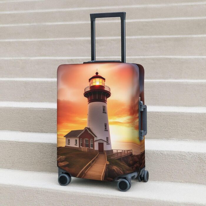 Чохол еластичний для валізи Sunset Prints з прихованою блискавкою, універсальний захист для подорожей та ділових поїздок, чорний, розмір M (для валіз 22-24 дюйми)