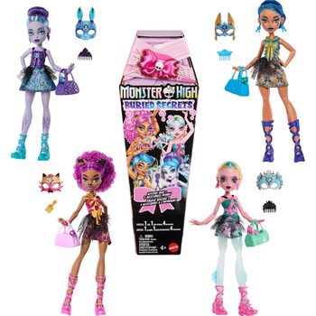 Ляльки та аксесуари Monster High Buried Secrets, тема Cozy Creepover із загадковою лялькою та 5 сюрпризами після розпакування (фігурки можуть відрізнятися), HYV64