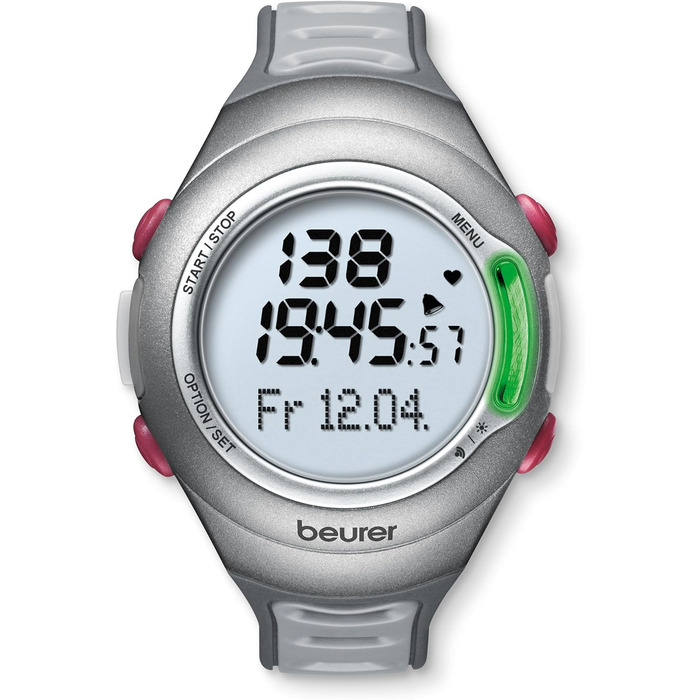 Пульсометр Beurer PM 70, вимірювання серцевого ритму, управління часом, водонепроникний, кріплення для велосипеда та інтерфейс для ПК, тест фізичної підготовки