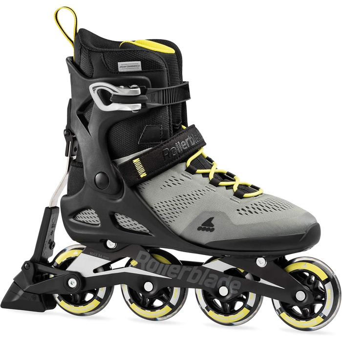 Роликові ковзани Macroblade 80 ABT чоловічі для фітнесу, сріблясті/неоново-жовті, Performance Inline Skates 13 SILVER/ NEON YELLOW