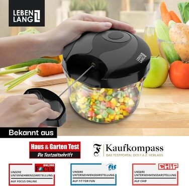 Овочерізка для овочів та цибулі - подрібнювач фруктів на 1 л вручну та без BPA Чорний для нарізки цибулі Часник Багатофункціональн