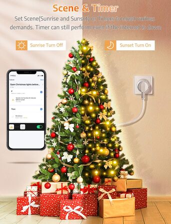 З вимірюванням струму, макс. 16A Smart Home Plug, сумісний з Alexa/Google Home, компактний дизайн, голосове керування, APP Remote Control, таймер, 13A