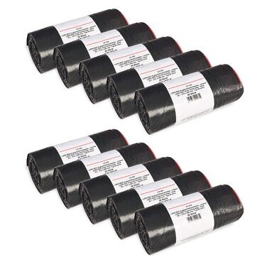 Сміттєві пакети Hypafol Тип 60 зі шнурком, 35 л Пакети для сміття для дому, саду та промисловості Надзвичайно міцні та стійкі до розривів Чорні надміцні сміттєві пакети з високоякісного матеріалу 200 шт. (10 рулонів) 35 літрів