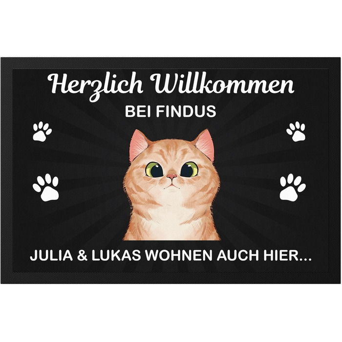 Персоналізований килимок для котячих дверей для власників котів, мам та тат-котів Килимок для дверей з котячим мотивом у подарунок Килимок для збору бруду 60x40 см 1 кіт