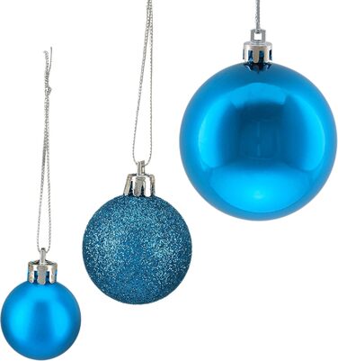 Різдвяні кульки набір із 100 шт петрольово-сині Relaxdays