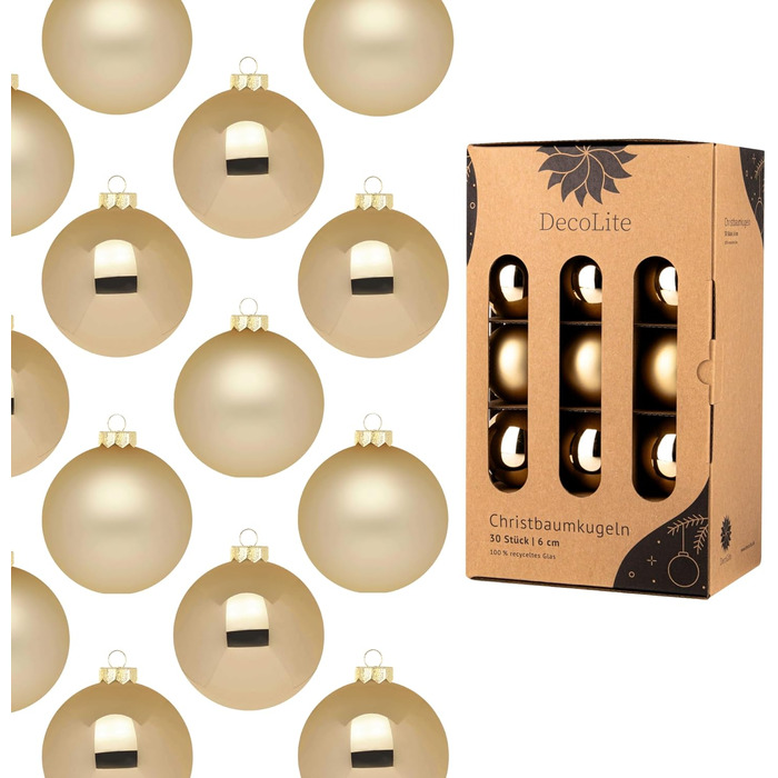 Різдвяні кульки набір з 30 шт DecoLite