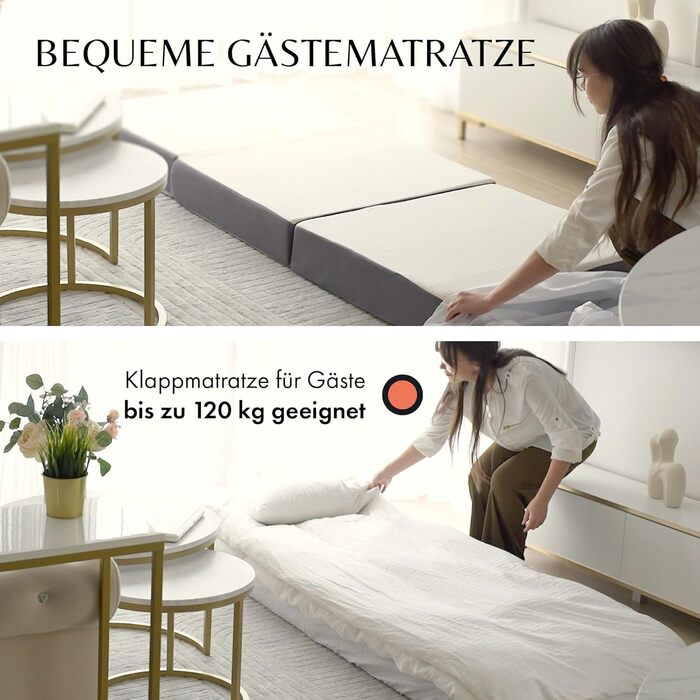 Розкладний матрац розкладний гостьовий матрац товщина 14 см та зручний H3 розкладний матрац, що економить місце дорожнє ліжечко для дорослих рейтинг ДУЖЕ ДОБРЕ згідно зі стандартом Oeko-Tex чохол, який можна прати 75 x 195 см сірий білий односпальний матр