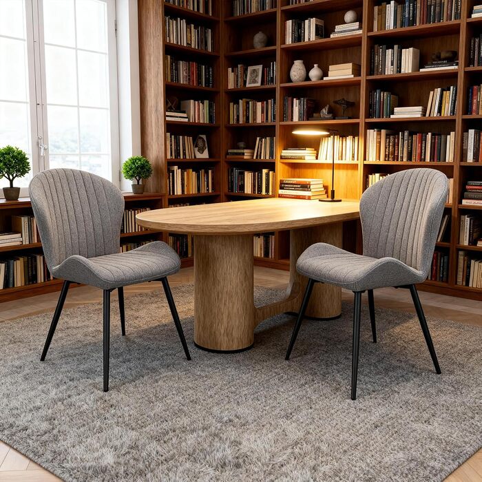 Обідні стільці, комплект з 2 шт. , кухонний стілець, стілець для їдальні/вітальні, ергономічне крісло, м&39яке крісло, металеві ніжки, для їдальні, вітальні, спальні, темно-сірий, 2 шт. и