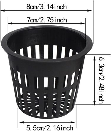 Кошик для посадки водних культур, пластикові гідропонні горщики для рослин, гідропонні кошики з пластику, придатні для гідропонних посадок і безґрунтового вирощування на садових балконах, 20 шт.
