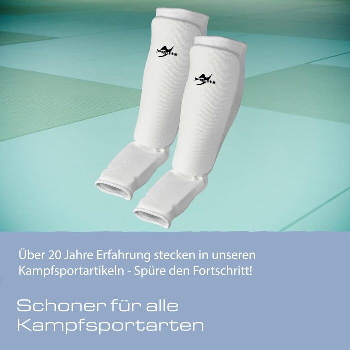 Захисні щитки для гомілок, білі, бавовняні Захисні щитки для багатьох бойових мистецтв Еластичні та пральні захисні щитки для гомілок
