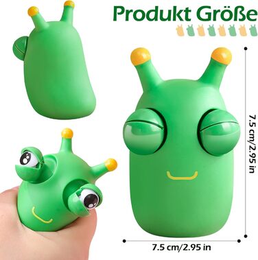 Упаковки Squeeze Toys, антистресові іграшки Squishy, Stress Ball для дорослих, іграшка Squeeze Eye Squishy Toy, Green Worm Antistres Ball, подарунки для дітей, 2