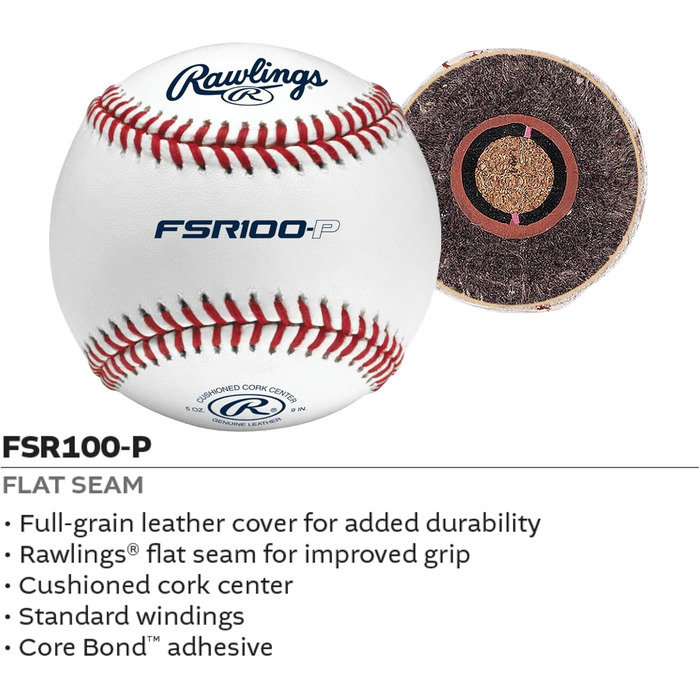 Серія бейсбольних м&39ячів Rawlings Practice, набір з 12 м&39ячів Flachnaht / FSR100-P / 12 шт.