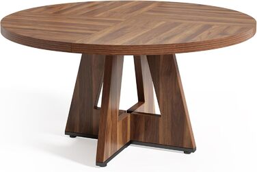 Круглий обідній стіл LITTLE TREE для 4-6 осіб, обідній стіл 120 см з дерев&39яною основою, коричневий обідній стіл, круглий кухонний стіл для їдальні, кухні, вітальні (лише стіл)