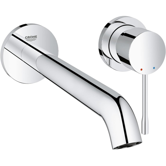 Душова система GROHE SmartControl 310 та змішувач для умивальника Essence New на 2 отвори (аератор 5,7 л/хв, настінний монтаж, металевий важіль керування), розмір L, хром, 19967001