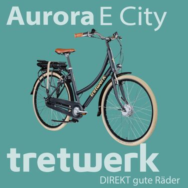 Електричний велосипед Tretwerk Aurora 28 дюймів Pedelec Жіночий Чоловічий 155-185 см 522 Wh Жіночий електровелосипед 7 швидкостей Чорний 50 см