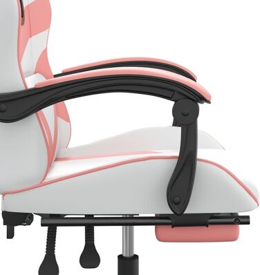 Обертове ігрове крісло з підставкою для ніг, біле та рожеве, штучна шкіра, меблі, крісло-реклайнер, крісло, письмове крісло для вітальні, спальні, модель 349564