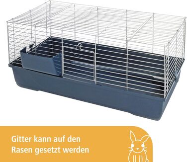 Клітка для гризунів Gabbia Baldo Rabbit, Легке складання Безпечна, 100 x 53 x 46 см, темно-синя