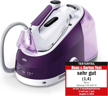 Парова прасувальна станція Braun Household CareStyle 5 IS5247 VI - Парова праска з підошвою FreeGlide 3D, режим iCare, вертикальне