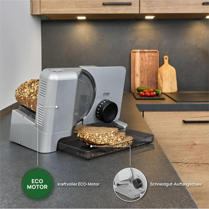 Електричний металевий слайсер і слайсер з ЕКО мотором, виробництво Німеччина, срібло, 16 Duo Plus