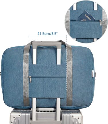 Ручна поклажа Narwey для літака, складна дорожня сумка, жіноча сумка на вихідні, спортивна сумка, жіноча та чоловіча ручна валіза, велика 40 л (темно-синій) темно-синій 40 л