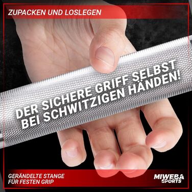 Гантельний гриф Miweba Sports KH100/101, 35 см, діаметр 30 мм, сталь, набір з 2 шт., з замками Spinlock