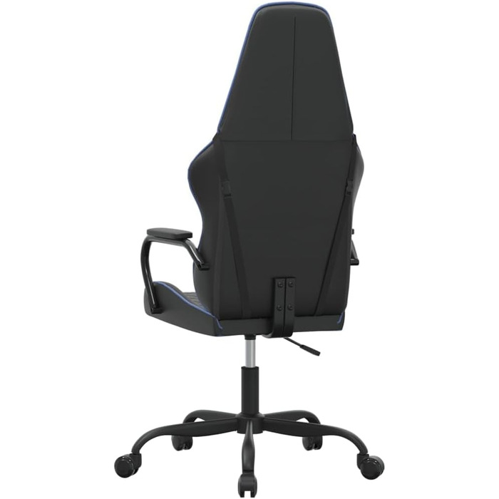 Геймерське крісло, чорно-синє, штучна шкіра, регульоване по висоті, обертове, з колесами, для офісу та ігор