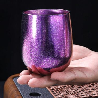 Титанова чашка BlissfulAbode з подвійними стінками 255 мл, легка, стійка до іржі, ізольована чашка з нековзною основою, для гарячих або холодних напоїв, кемпінгу, пікніків та домашнього використання