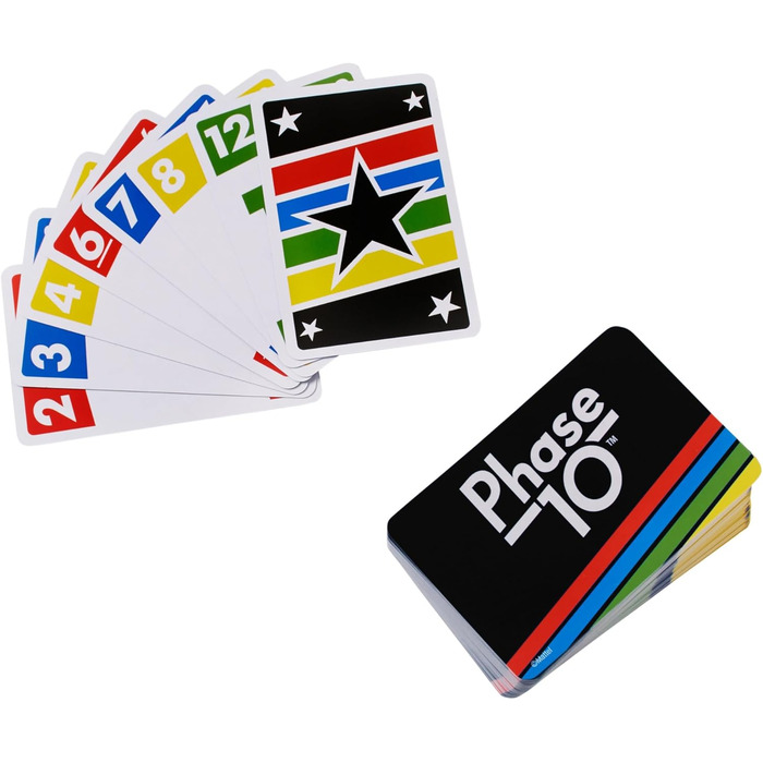 Карткова гра Mattel Games Phase 10 Masters, Підходить для 2 - 6 гравців, Час гри приблизно 60 - 90 хвилин, Вік 7, Німецька версія, FPW34 Master Single