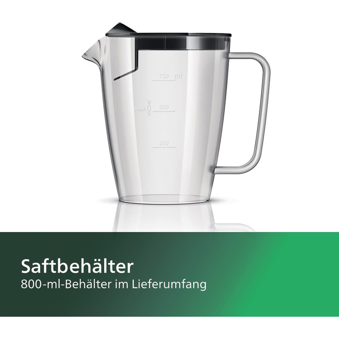 Соковижималка Philips - 800 Вт, 2 л, додаток для рецептів HomeID, XL отвір для заливки, QuickClean (HR1856/70), 15 x 18 x 13 см, ч