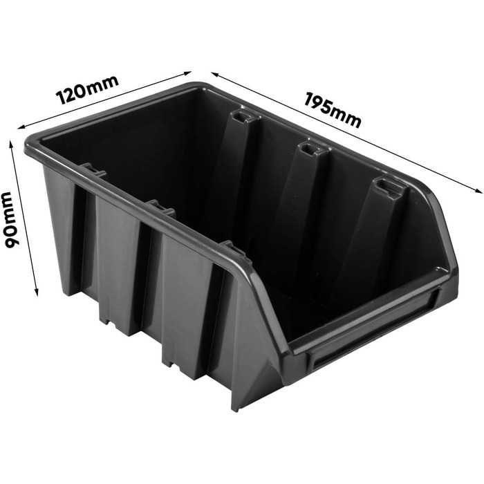 Штабелювані ящики для зберігання Настінна полиця - 1152 x 780 мм - Система зберігання 54 ящики для інструментів Відро з перфорованої дошки Полиця (чорна)