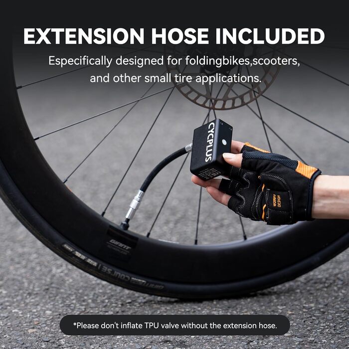 Велосипедний насос CYCPLUS AS2 Tiny E-Pump, портативний, 65x46.5x28 мм, 100 psi, алюміній, чорний