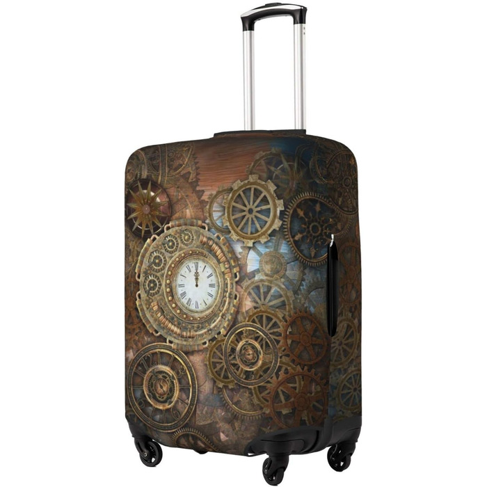 Чохол для валізи Ржавий Стімпанк захисний еластичний чохол від подряпин і пилу, чорний, розмір 80