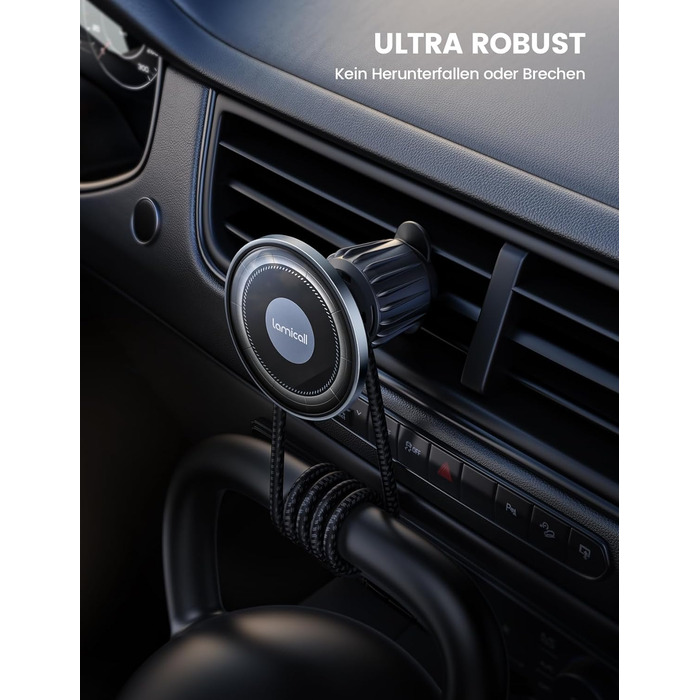 Автомобільний тримач мобільного телефону Lamicall для автомобільного кріплення MagSafe - 2024 HD скляна пластина Сильний магнітний