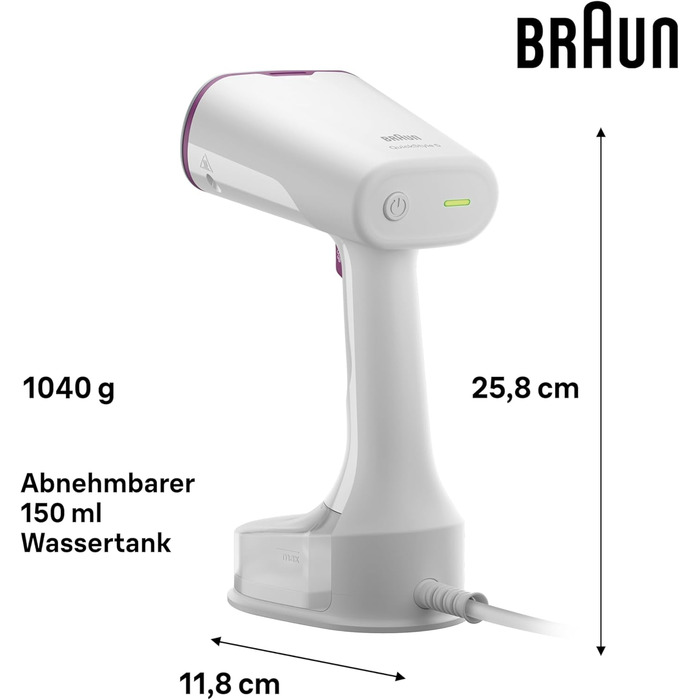 Паровий випрямляч Braun QuickStyle 5 GS5011PU, технологія Dual FreeGlide 3D, технологія FastSteam, відпарювач, пара 22 г / хв, рез