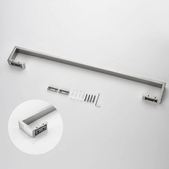 Рушникосушка для ванни з нержавіючої сталі SUS 304 Матоване срібло Рушникосушка настінна, 60 см / 24 дюйми