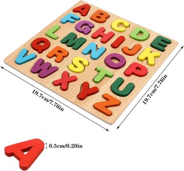 Дерев&39яні іграшки-пазли Gitua, 2 частини, барвистий алфавіт, букви ABC, цифри, дизайн, дерев&39яні блоки-пазли для малюків і діт