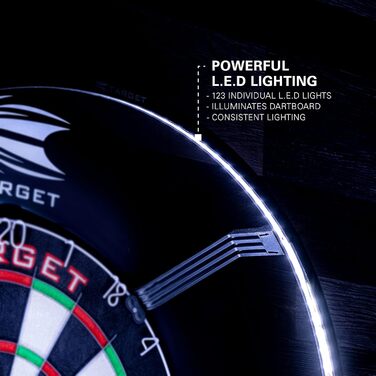 Система освітлення мішені Target Darts Corona Vision (чорна рамка, LED-кільце)