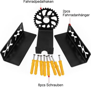 Настінне кріплення для велосипеда MZYRH, металеве, вантажопідйомність 60 кг, стіна кріплення для педального велосипеда для MTB та шосейного велосипеда ()