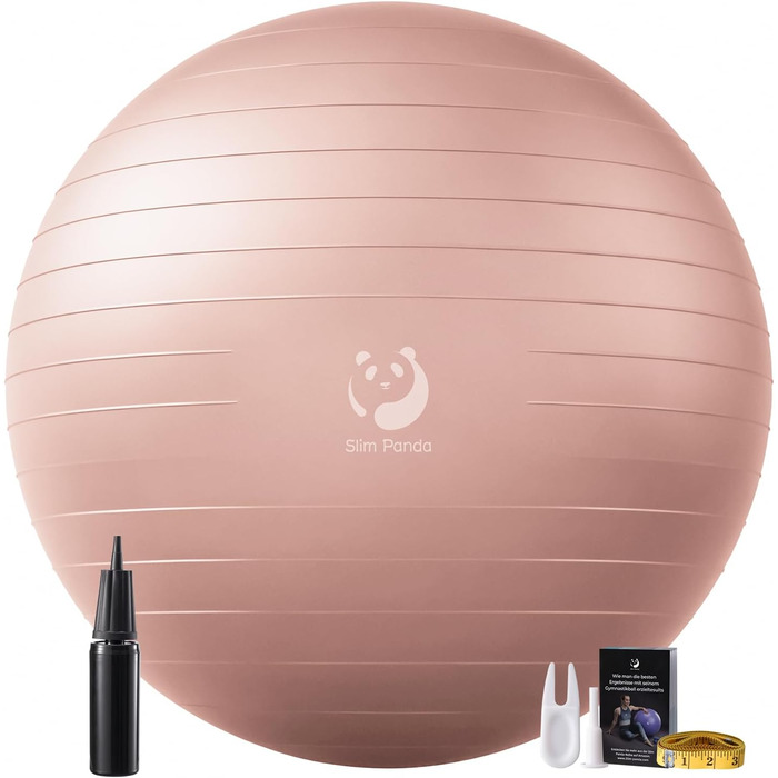 Вибухобезпечний гімнастичний м&39яч Slim Panda, потовщений м&39яч Pezzi 55-85 см з насосом, тренувальний м&39яч для вагітних, фітнес, тренування балансу світло-рожевого кольору 65 см