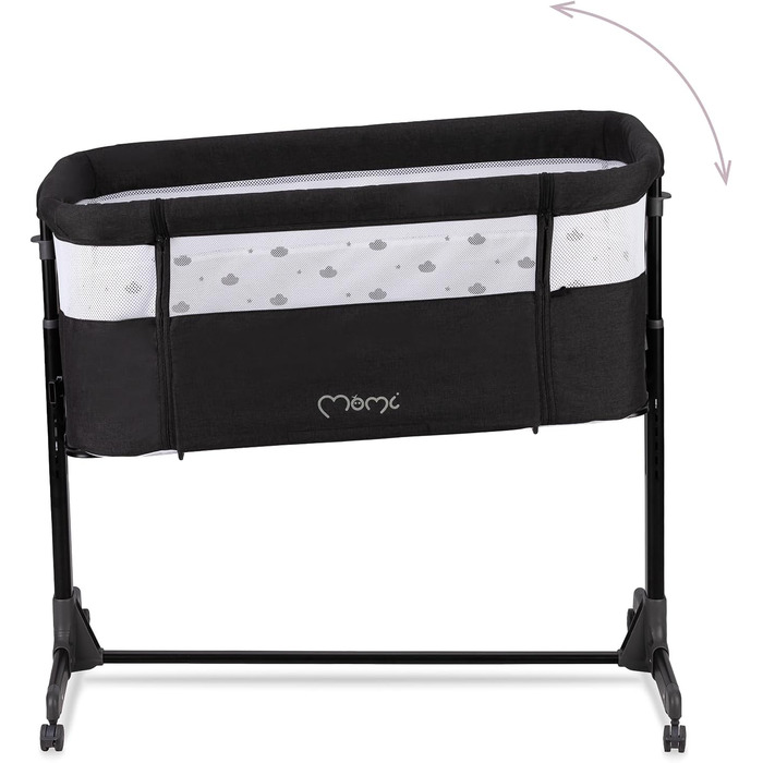 Багатофункціональна тумбочка та дитяче ліжко MoMi REVO, 6-рівневе регулювання висоти від 72 до 82 см, темно-сірий колір