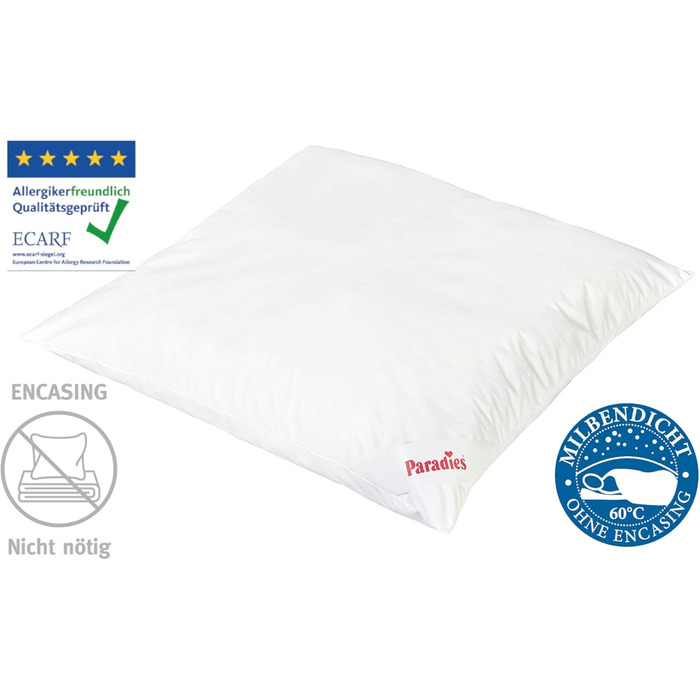 Подушка PARADISE 80x80 см Softy Anti-allergy - Подушка, підходить для людей з алергією на пилових кліщів, 80x80 см