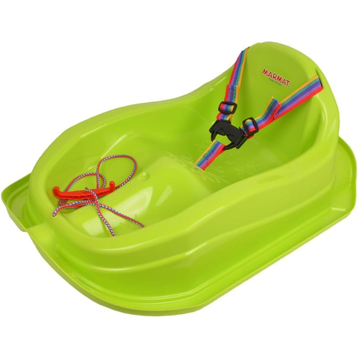 Дитячі санчата з ременем безпеки до 3 років зелені