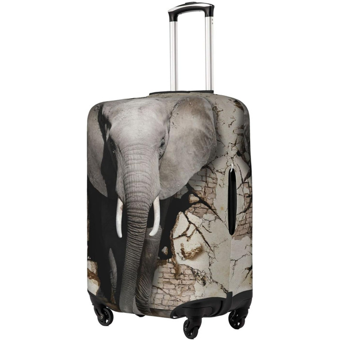 Чохол для валізи Слон, еластичний, що миється, захист багажу для подорожей та роботи (45,7 - 81,3 см), Чорний, Малий, 3D-